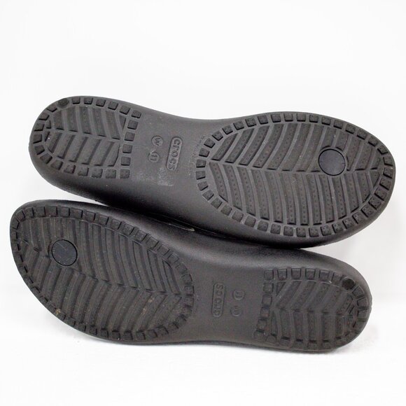 Crocs Kadee II Black Thong Sandal Comfort Slide Women's Size 11 - Picture 6 of 9
